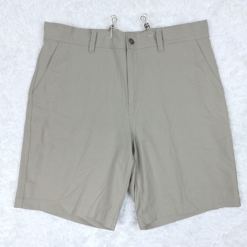 32 Degrees Mens Shorts Chino Flat Front Beige Performance Cool Lightweight 34